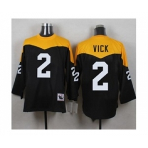 Mitchell And Ness 1967 Pittsburgh Steelers #2 Michael Vick Black Yelllow Throwback Mens Stitched NFL Jersey