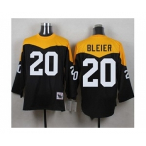 Mitchell And Ness 1967 Pittsburgh Steelers #20 Rocky Bleier Black Yelllow Throwback Mens Stitched NFL Jersey