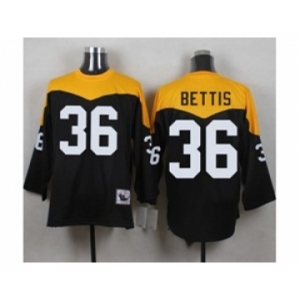 Mitchell And Ness 1967 Pittsburgh Steelers #36 Jerome Bettis Black Yelllow Throwback Mens Stitched NFL Jersey