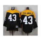 Mitchell And Ness 1967 Pittsburgh Steelers #43 Troy Polamalu Black Yelllow Throwback Mens Stitched NFL Jersey