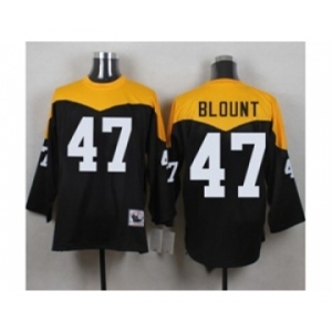 Mitchell And Ness 1967 Pittsburgh Steelers #47 Mel Blount Black Yelllow Throwback Mens Stitched NFL Jersey