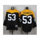 Mitchell And Ness 1967 Pittsburgh Steelers #53 Maurkice Pouncey Black Yelllow Throwback Mens Stitched NFL Jersey