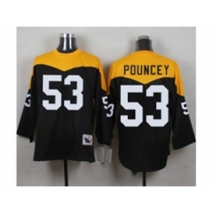 Mitchell And Ness 1967 Pittsburgh Steelers #53 Maurkice Pouncey Black Yelllow Throwback Mens Stitched NFL Jersey