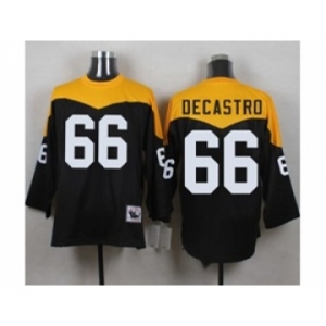 Mitchell And Ness 1967 Pittsburgh Steelers #66 David DeCastro Black Yelllow Throwback Mens Stitched NFL Jersey