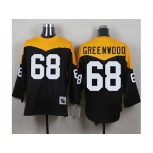 Mitchell And Ness 1967 Pittsburgh Steelers #68 L.C. Greenwood Black Yelllow Throwback Mens Stitched NFL Jersey