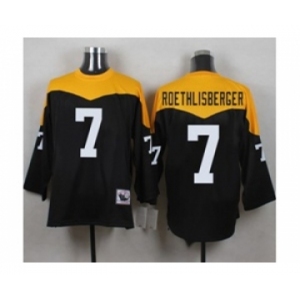 Mitchell And Ness 1967 Pittsburgh Steelers #7 Ben Roethlisberger Black Yelllow Throwback Mens Stitched NFL Jersey