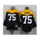 Mitchell And Ness 1967 Pittsburgh Steelers #75 Joe Greene Black Yelllow Throwback Mens Stitched NFL Jersey