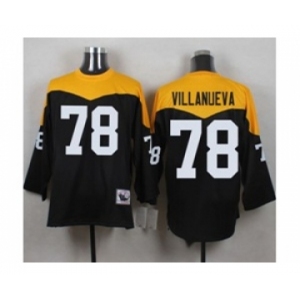 Mitchell And Ness 1967 Pittsburgh Steelers #78 Alejandro Villanueva Black Yelllow Throwback Mens Stitched NFL Jersey