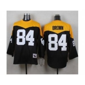 Mitchell And Ness 1967 Pittsburgh Steelers #84 Antonio Brown Black Yelllow Throwback Mens Stitched NFL Jersey