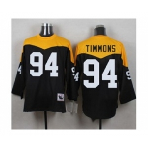 Mitchell And Ness 1967 Pittsburgh Steelers #94 Lawrence Timmons Black Yelllow Throwback Mens Stitched NFL Jersey