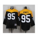 Mitchell And Ness 1967 Pittsburgh Steelers #95 Jarvis Jones Black Yelllow Throwback Mens Stitched NFL Jersey