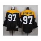 Mitchell And Ness 1967 Pittsburgh Steelers #97 Cameron Heyward Black Yelllow Throwback Mens Stitched NFL Jersey