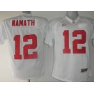 ncaa Alabama Crimson Tide #12 Namath White