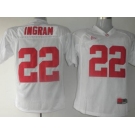 ncaa Alabama Crimson Tide #22 Ingram White