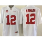 ncaa alabama crimson tide #12 namath white[2015 new]