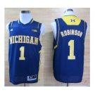 ncaa jerseys adidas michigan wolverines #1 robinson blue[big]