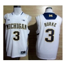 ncaa jerseys adidas michigan wolverines #3 trey burke white[big]