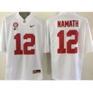 ncaa jerseys alabama crimson tide #12 namath white[2016]