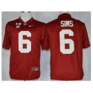 ncaa jerseys alabama crimson tide #6 blake sims red[2016]