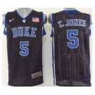 ncaa jerseys blue devils #5 t.jones black