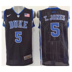 ncaa jerseys blue devils #5 t.jones black