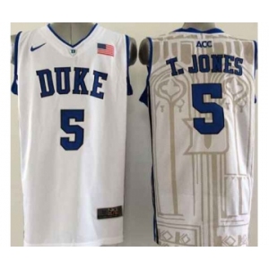 ncaa jerseys blue devils #5 t.jones white