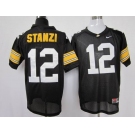 ncaa lowa hawkeyes #12 ricky stanzi black