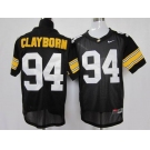 ncaa lowa hawkeyes #94 adrian clayborn black