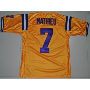 ncaa lsu tigers #7 tyrann mathieu yellow