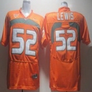 ncaa (miami hurricanes) #52 lewis orange