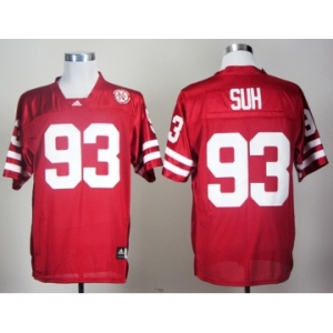 ncaa nebraska cornhuskers #93 suh red