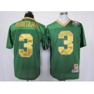 ncaa norte dame fighting irish #3 joe montana green