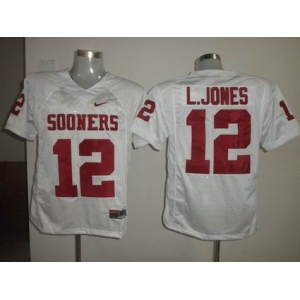 ncaa (oklahoma sooners) #12 l.jones white