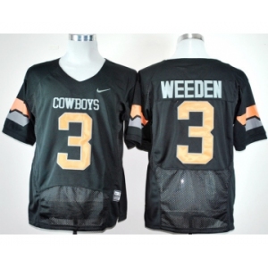 ncaa oklahoma state cowboys #3 weeden black