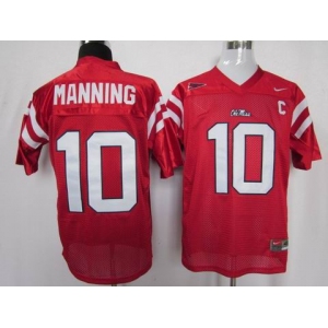 ncaa ole miss rebels #10 eli manning red