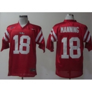 ncaa ole miss rebels #18 achie manning red