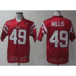 ncaa ole miss rebels #49 patrick willis red