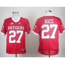 ncaa rutgers scarlet knights #27 rice red