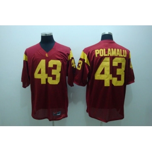 ncaa (usc trojans) #43 polamalu red