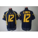 ncaa west virginia mountaineers #12 g.smith blue