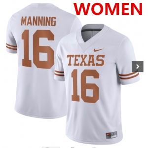 Women's Texas Longhorns #16 Arch Manning White Stitched Jersey