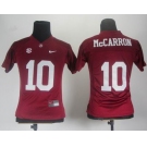 women ncaa jerseys alabama crimson tide #10 mccarron red