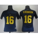 women ncaa jerseys (michigan wolverines) #16 d.robinson dk.blue