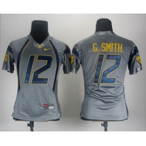 women ncaa jerseys west virginia mountaineers #12 geno smith grey