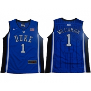 Blue Devils #1 Zion Williamson Blue Black Basketball Elite Stitched Youth College Jersey