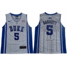 Blue Devils #5 R.J. Barrett White Blue Basketball Elite Stitched Youth College Jersey