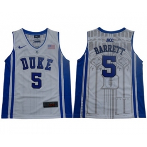 Blue Devils #5 R.J. Barrett White Blue Basketball Elite Stitched Youth College Jersey