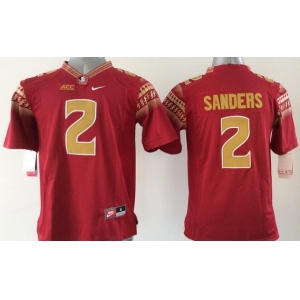 Florida State Seminoles #2 Deion Sanders 2014 Red Limited Kids Jersey