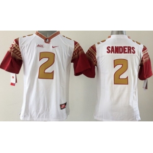 Florida State Seminoles #2 Deion Sanders 2014 White Limited Kids Jersey
