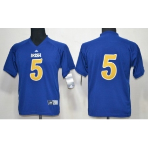 Notre Dame Fighting Irish #5 Everett Golson 2012 Shamrock Series Navy Blue Kids Jersey